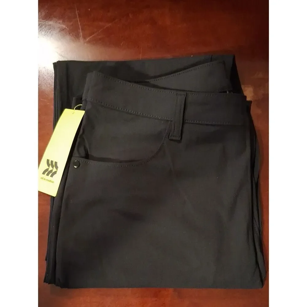 All In Motion 360 Lifestyle Relaxed Fit 5 Pocket Pants. Black 34x30 New